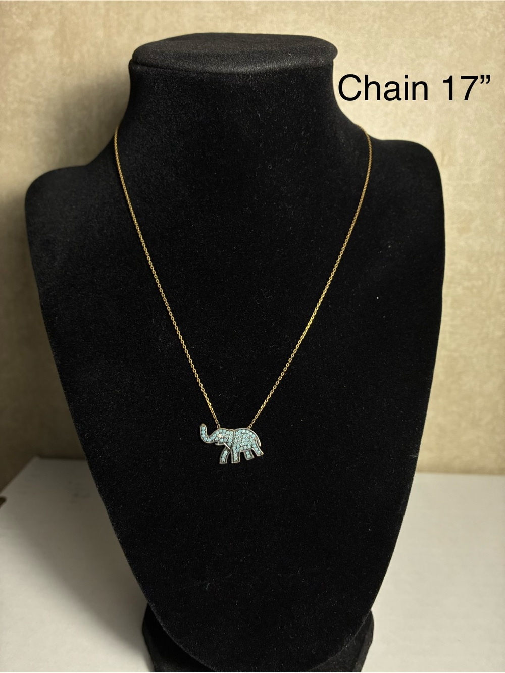 17” 925 Sterling Silver Elephant Necklace
